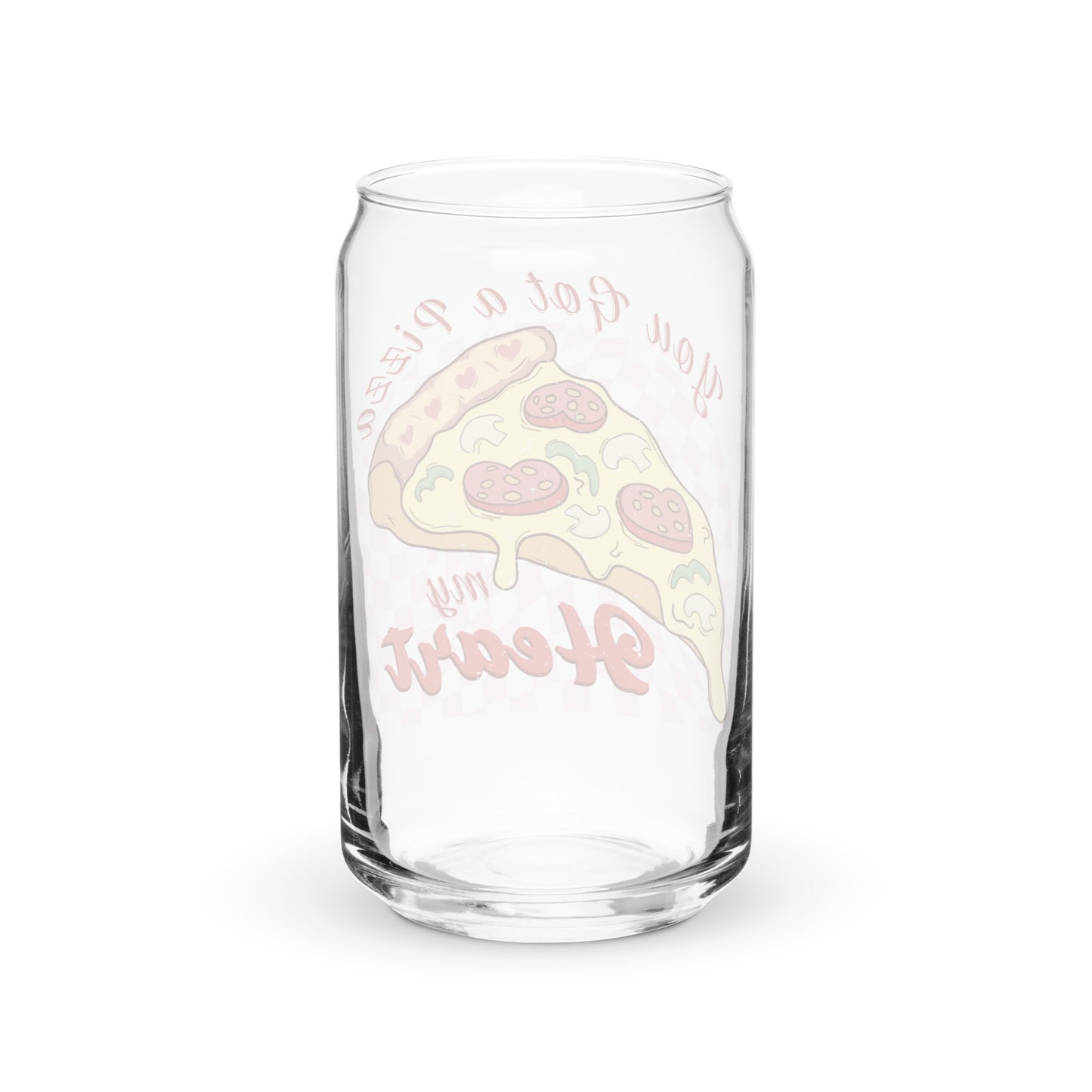 Pizza my Heart glass