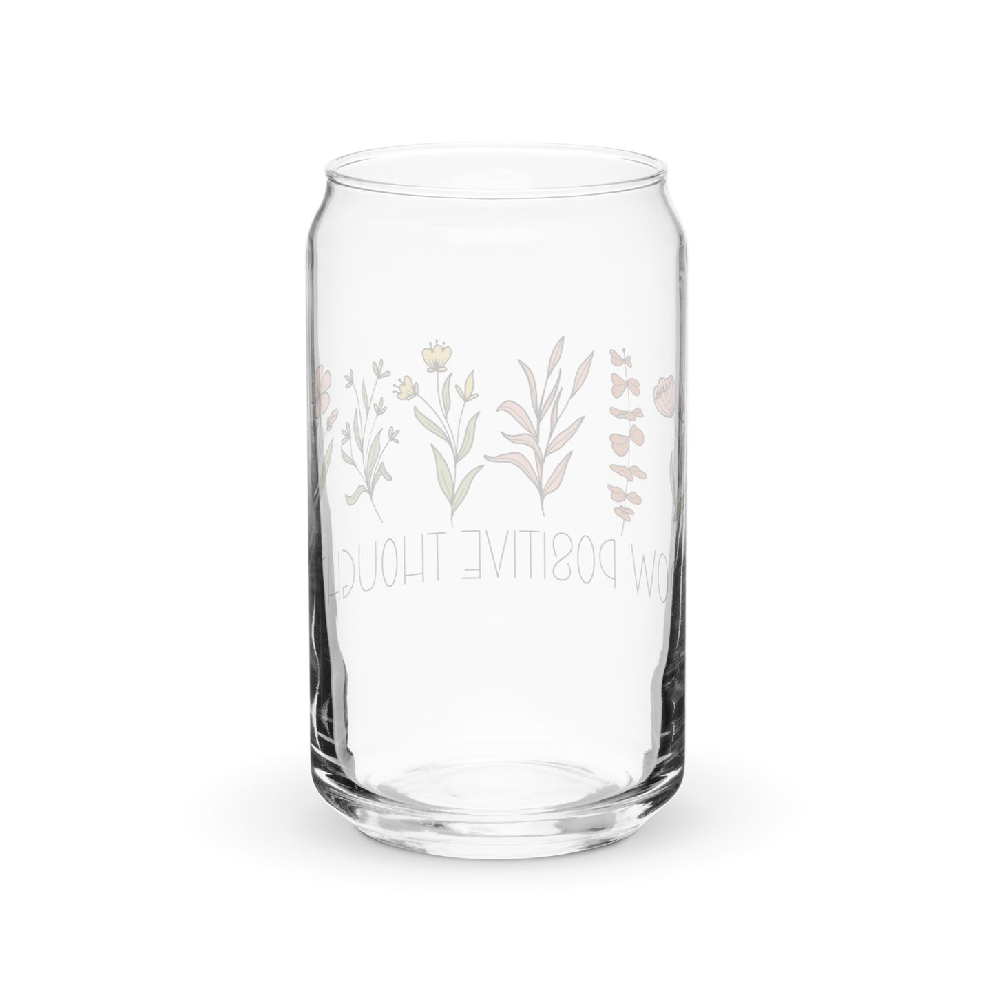 Positive thoughts Can-shaped glass