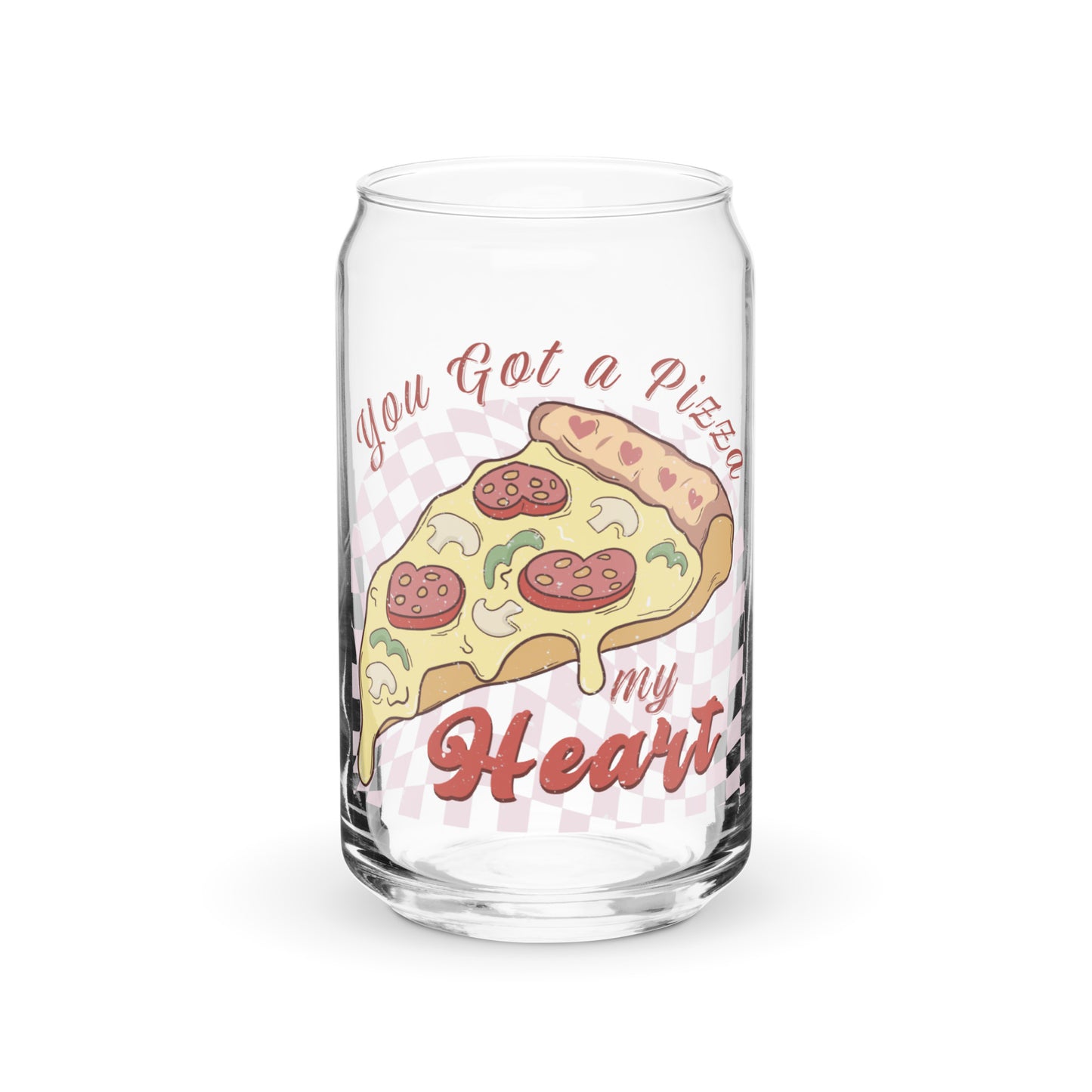 Pizza my Heart glass