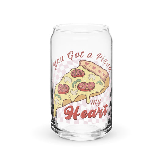 Pizza my Heart glass