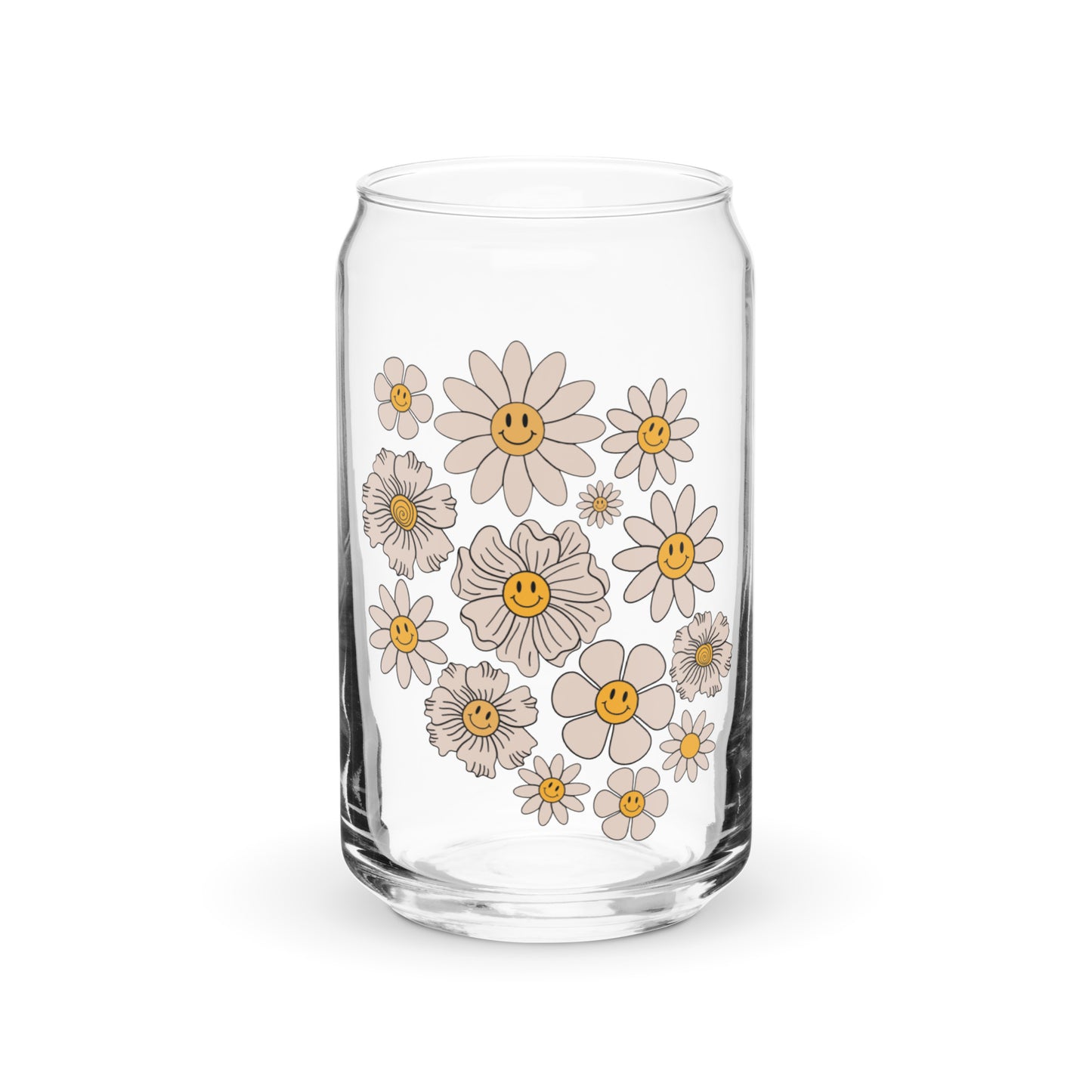 Flower Can-shaped glass