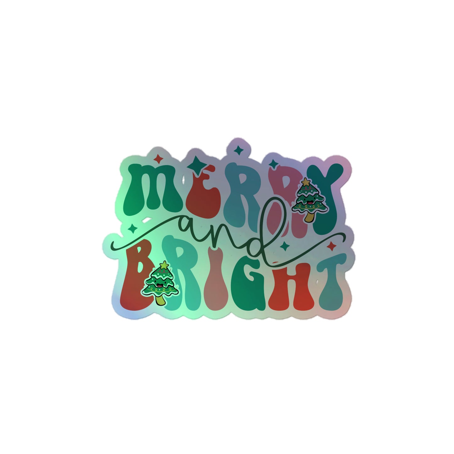 Merry & Bright Holographic stickers