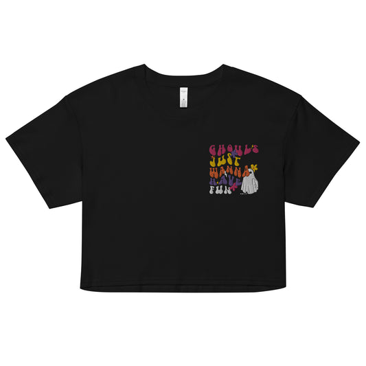 Ghouls Embroidered crop top