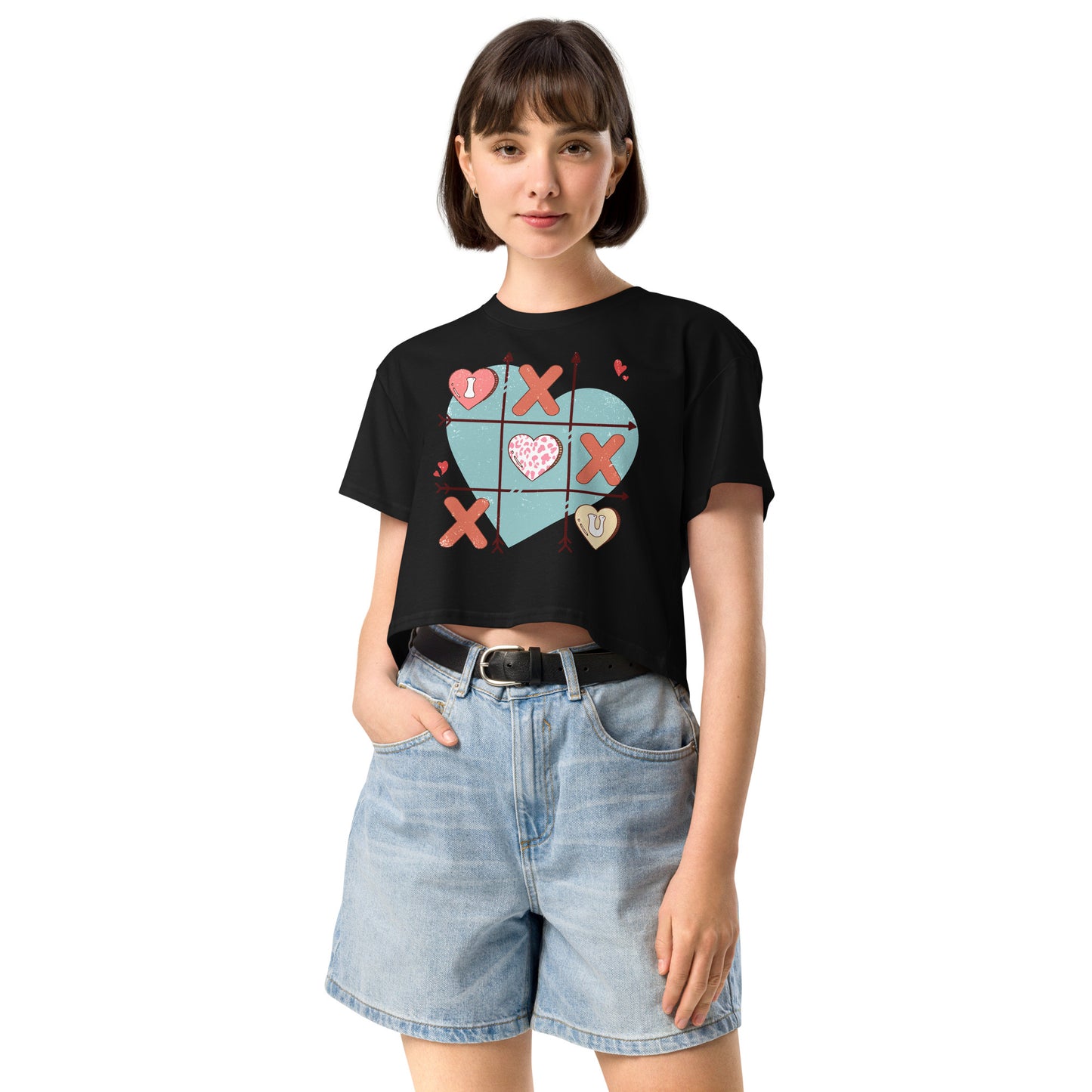 TicTacToe Valentine crop top