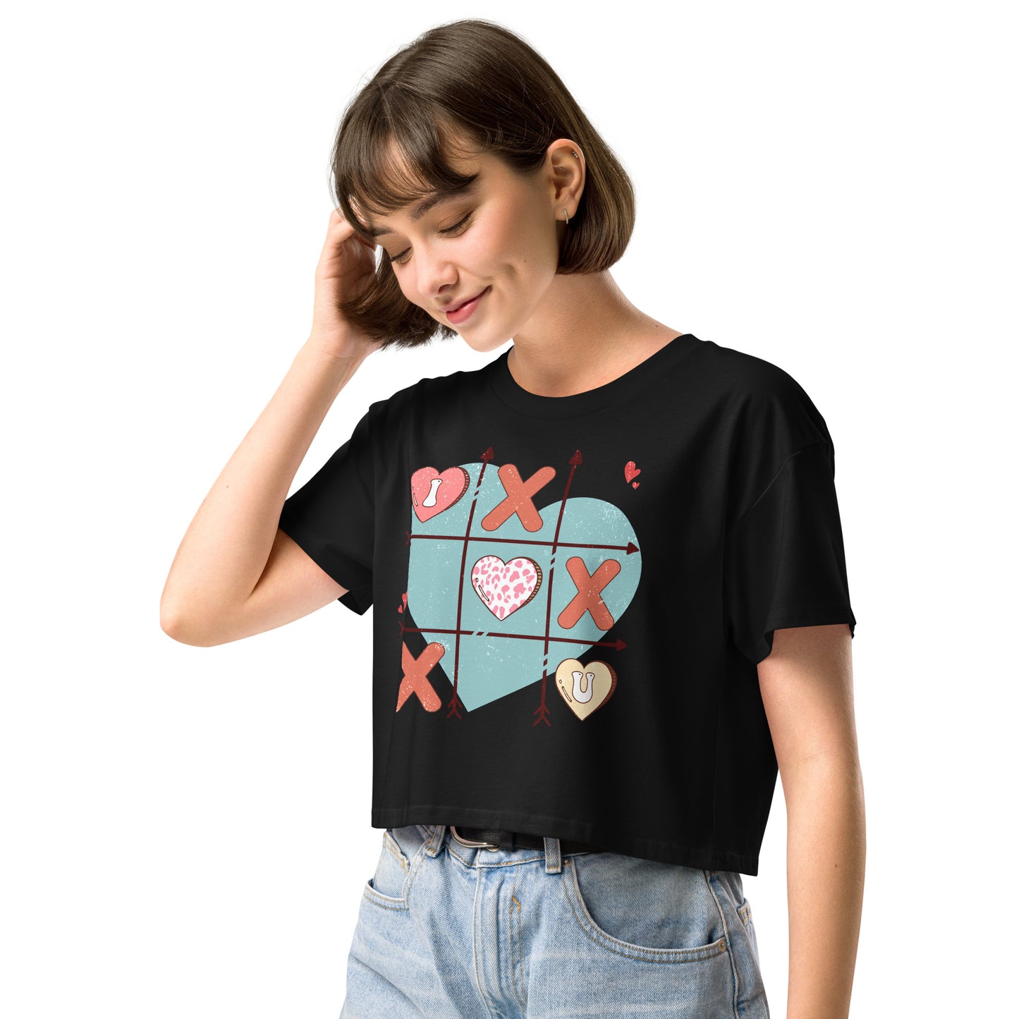 TicTacToe Valentine crop top