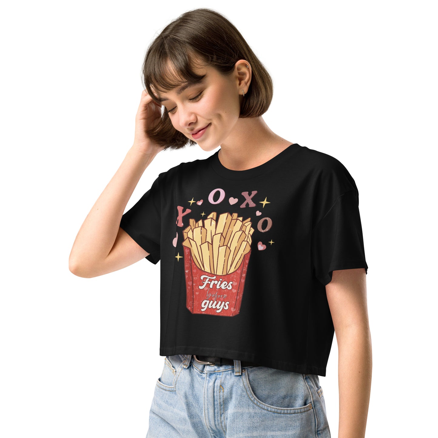 Fries Before Guys crop top