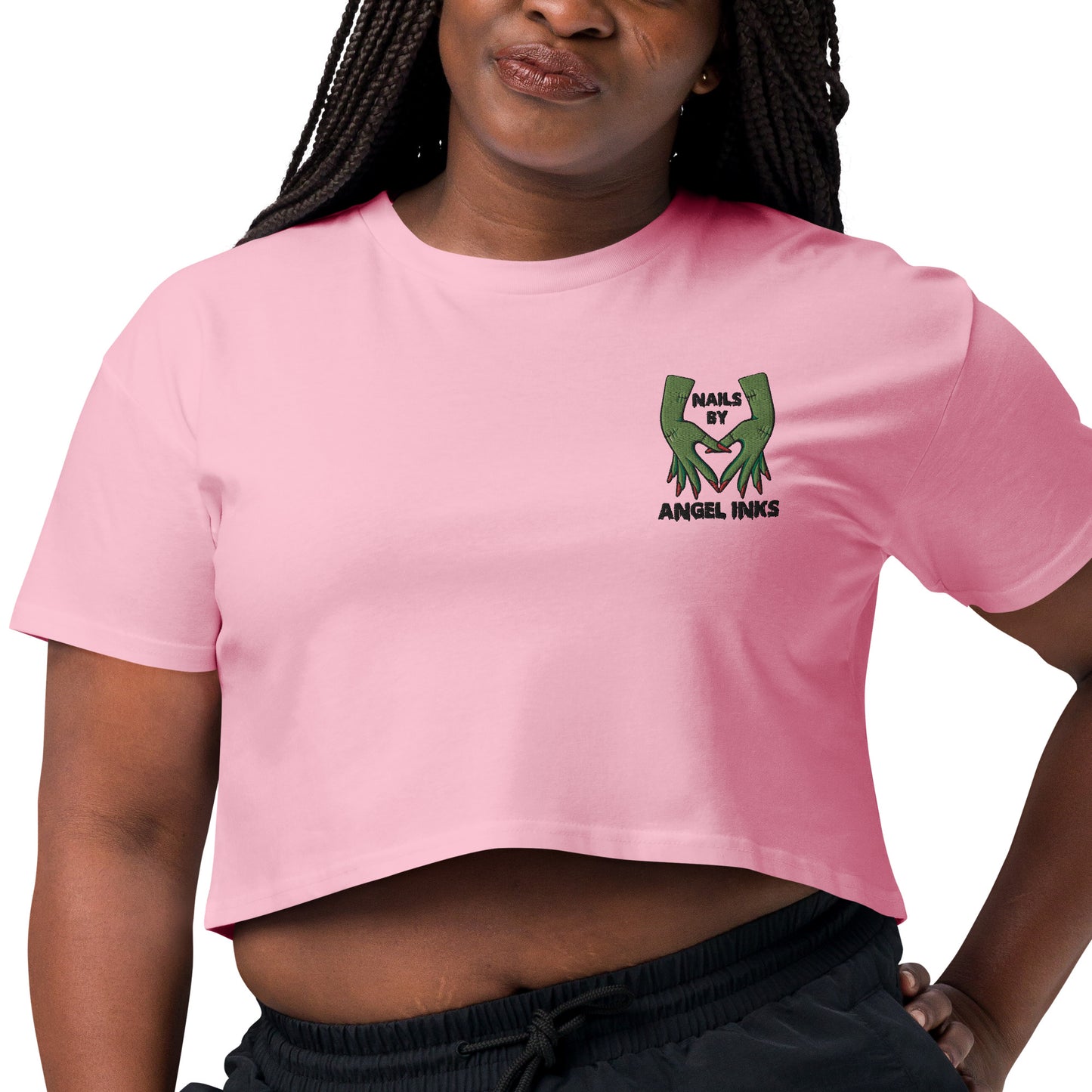 Logo Embroidered crop top