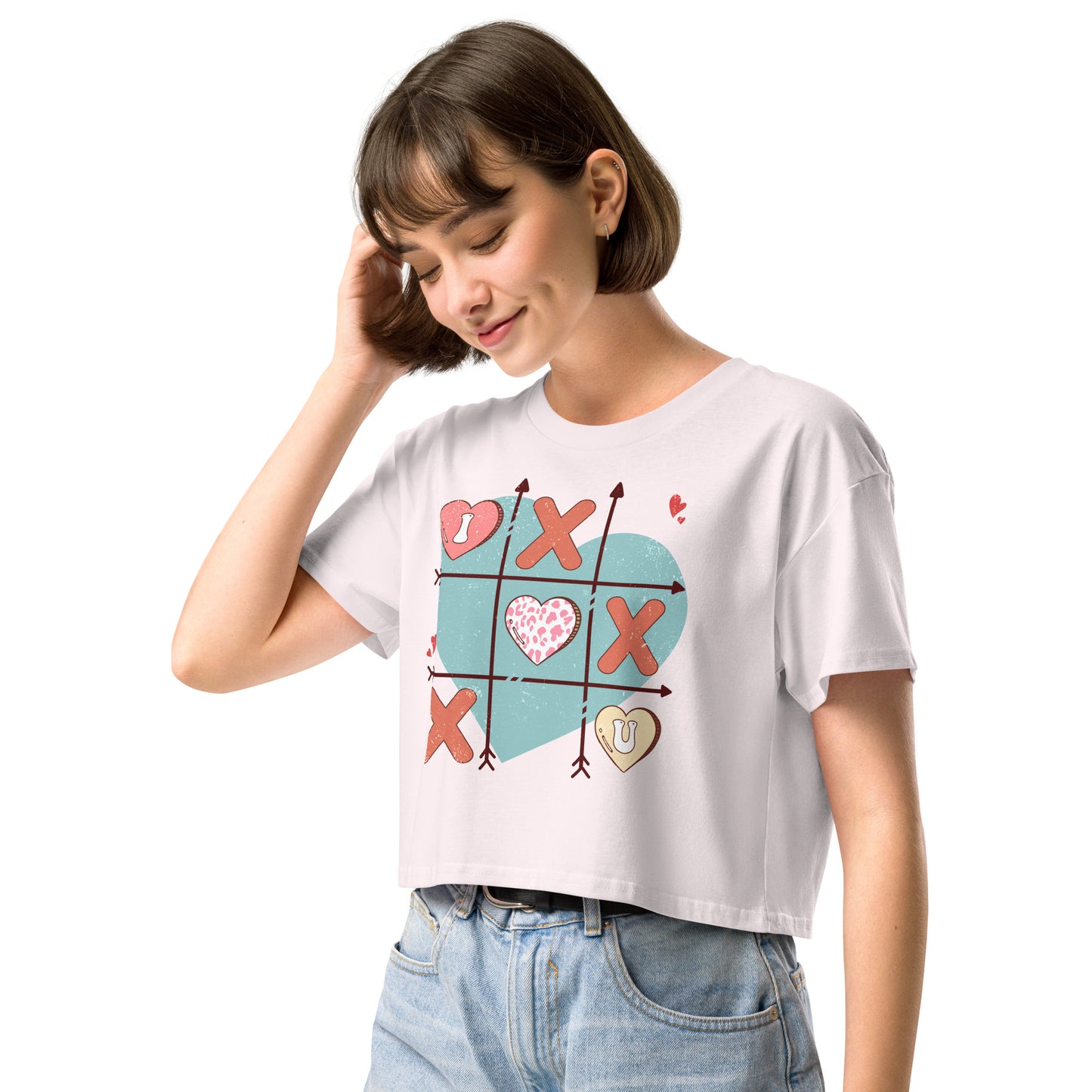 TicTacToe Valentine crop top