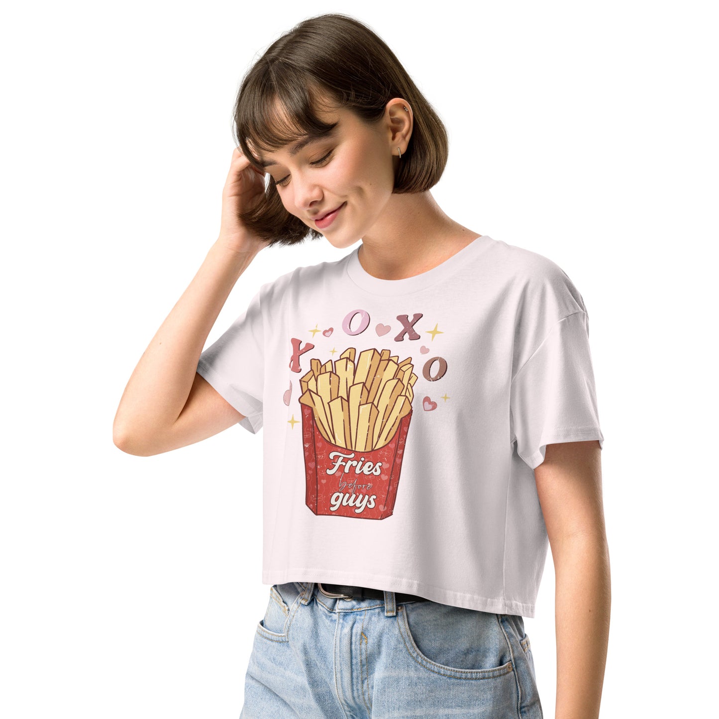 Fries Before Guys crop top