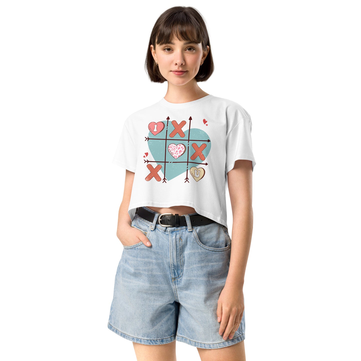 TicTacToe Valentine crop top