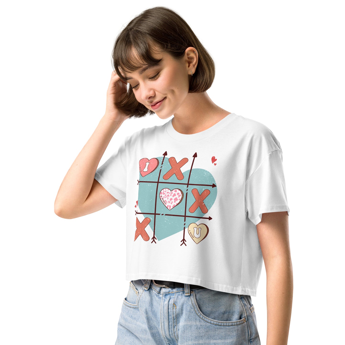 TicTacToe Valentine crop top