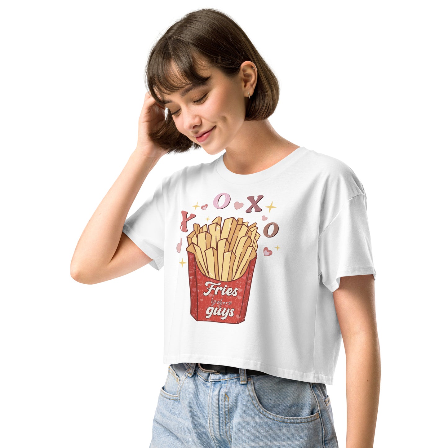 Fries Before Guys crop top