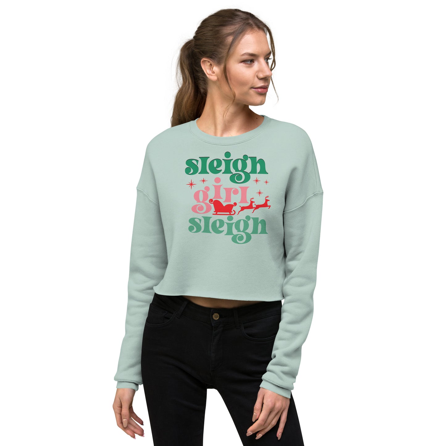 Sleigh Girl Crop Sweatshirt